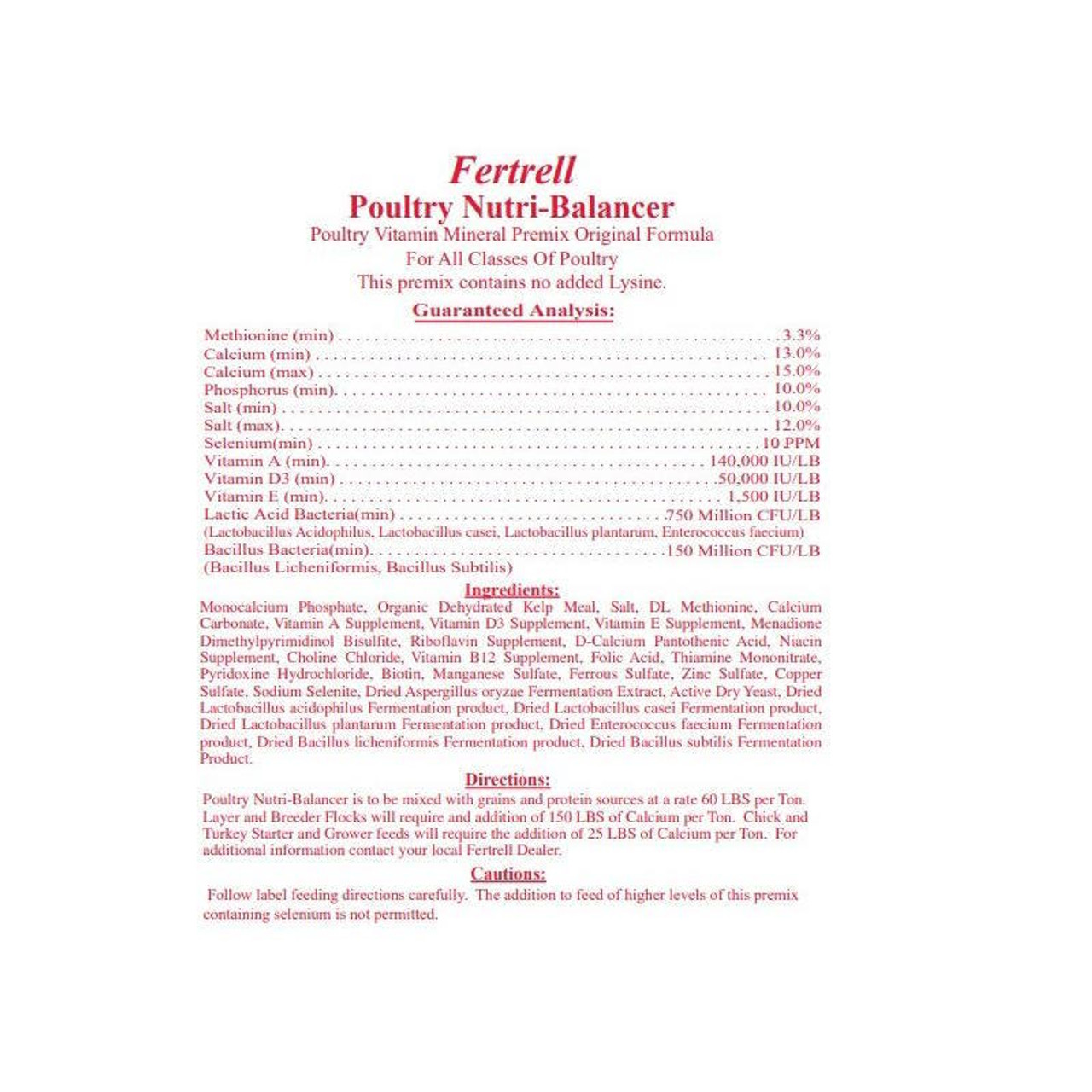 Fertrell Poultry NutriBalancer Regular Formula 10 Lb Surry General