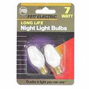 Incandescent Lamp- C7- 7 W- 120 V- 3000 Hr- White- 2 Pack