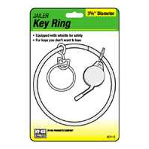 Key Ring With Whistle- 3-1/8" Hoop- Brass Plated