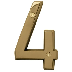 House Number- Solid Brass- "4"- 4" High