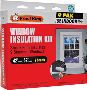 Window Insulation- Shrink Kit- 42" x 62"- 9 Pack