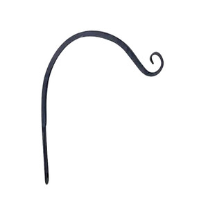 Plant Wall Hook- Curved- Wrought Iron- 6"- Includes Screws