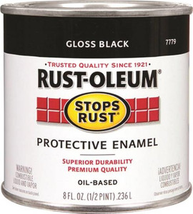 Rust-Oleum- Enamel- Black- Gloss- Half Pint