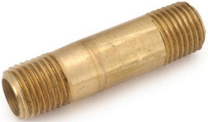 Brass Pipe- Nipple- 1/4" x 4"