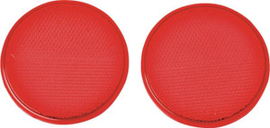 Reflector- Red- 3"- Adhesive Backed- Plastic- 2 Pack