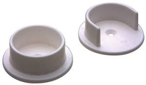 Wooden Closet Pole Bracket- 1 Set- White- Plastic