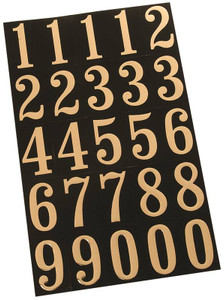 Hy-Ko- MM-3N- Number Set- 3"- Gold/Black- Self Adhesive