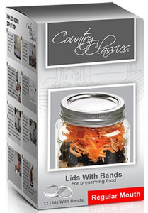 Canning Jar- Lids & Bands- Regular Mouth- 12 Pack