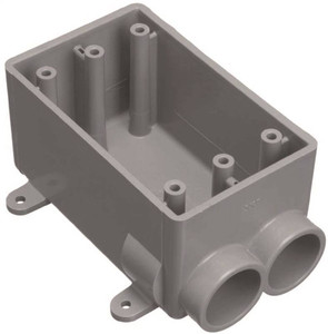 PVC Conduit- Switch Box-- 2 Hole- Side-By-Side- 1/2"