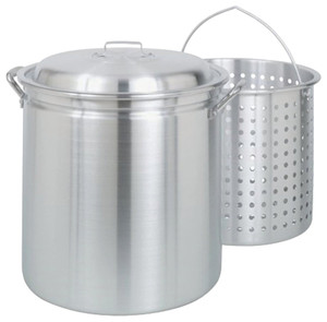 Stock Pot- 60 Quart- With Basket- Aluminum