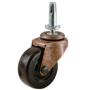 Caster- 1 5/8"- Swivel- Rubber Wheel- Bronze- 2 Pack