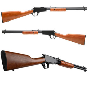 Rossi- 22LR- Gallery Pump Rifle- 18" Barrel- Adj Buckhorn Sights- Black/Hardwood- 15‑Rounds