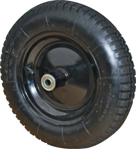 Wheelbarrow Wheel With Tire- 480/400 x 8- 16" x 4"- 5/8" Axle