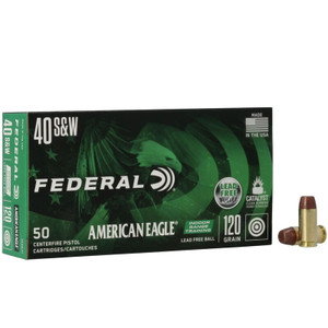 40 S&W- 120 Grain- Indoor Range- Lead Free- 50 Rounds- Federal