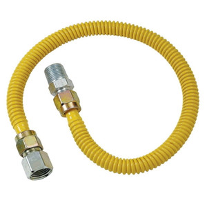 Gas Supply Line- Coated SS- 36" x 1/2"- (1/2" M/F)