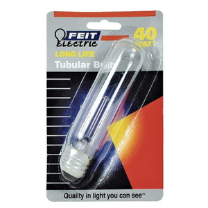 Tubular Bulb- BP40T10- Clear- 40 Watt 120 VAC