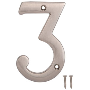 House Number- 4"- Satin Nickel- 3