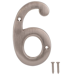 House Number- Satin Nickel- 4" High- "6"