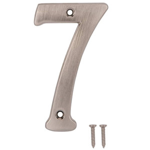 House Number- Satin Nickel- 4" High- "7"