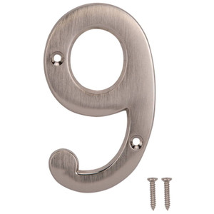 House Number- 4"- Satin Nickel- 9