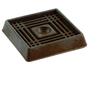 Caster Cup- 1-5/8"- Square- Brown- Rubber- 4 Pack