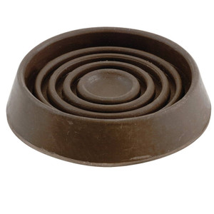 Caster Cup- 1-1/2"- Round- Brown- Rubber- 4 Pack