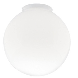 Light Fixture Shade- Glass Ball- White- 6" Dia