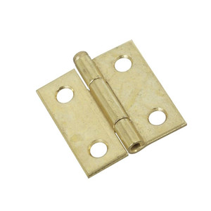 Utility Hinge- 1 1/2"- Steel- Brass Plated- 2 Pack