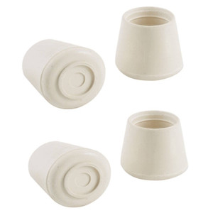 Leg Tip- White- Rubber-  3/4"- 4 Pack