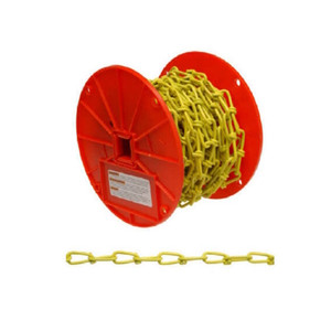 Chain- Double Loop- #2/0- Yellow Plastic Coated- Sold By The Foot