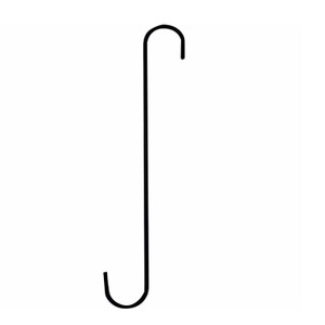 Plant S Hook- 18"- With 2" Openings- Black