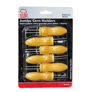 Chef Craft 21075 6-Piece Corn Holder- Yellow