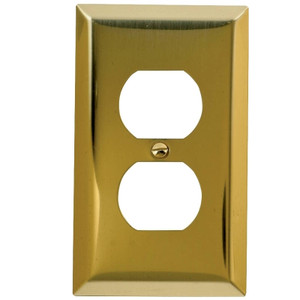 Outlet Wall Plate- Single Gang- Brass Plated