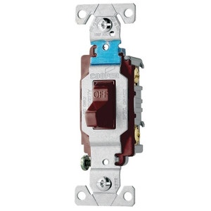 Wall Toggle Switch- SPST- 120 VAC- 15 Amp- Brown