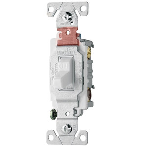 Wall Toggle Switch- DPST- 120/220 VAC- 20 Amp- White