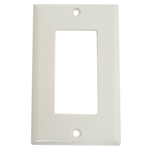 Wall Plate- Deco- 1 Gang- White- Plastic- With Screws