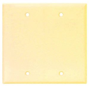 Wall Plate- Blank- 2 Gang- Ivory- With Screws