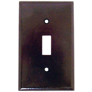 Wall Plate- Switch- Jumbo- 1 Gang- Brown- Plastic- With Screws