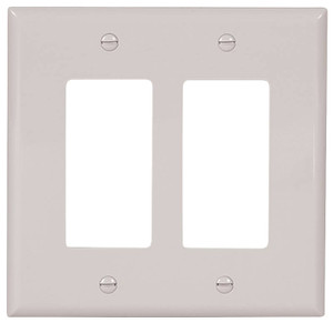 Wall Plate- Deco- 2 Gang- White- With Screws