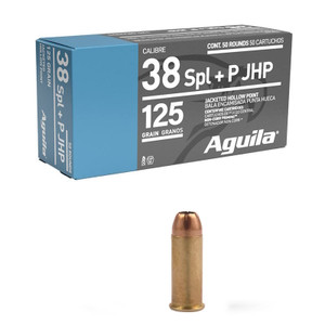 38 Special- 125 Grain- SPJ Hollow Point- 50 Rounds- Aguila