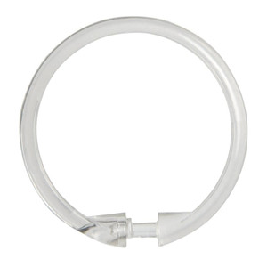 Shower Curtain Rings- Clear- Plastic- 12 Pack