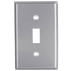 Wall Plate- Switch- 1 Gang- Stainless Steel- With Screws