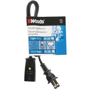 Appliance Replacement Cord 2'- Coffee Maker
