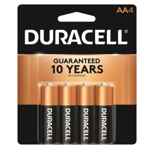 Duracell- Alkaline Batttery- 1.5 Volt- "AA"- 4 Pack
