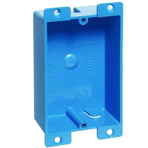 Single Gang Work Box- 1 1/4" Deep-  8 Cu In- Plastic