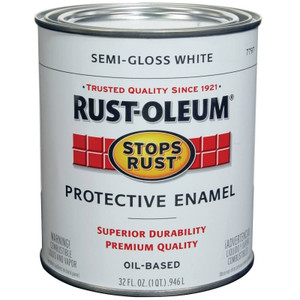 Rust-Oleum- Enamel- White- Semi Gloss- Quart
