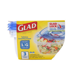 Glad- Storage Container- 42 Oz- 3 Pack