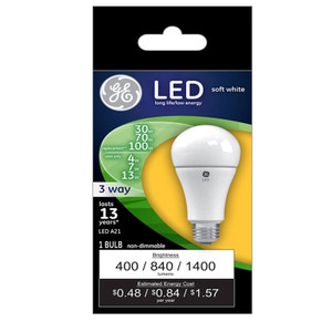 LED- 3 Way- A19- 400/980/1400 Lumens- 2700K