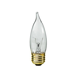 Incandescent Bulb- Flame Tip-25 Watt- Clear- Medium Base- 2 Pack