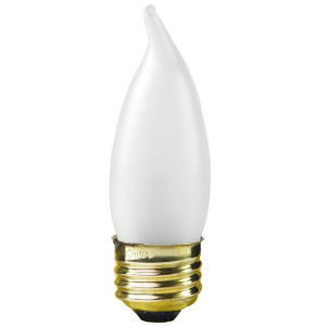 Incandescent Bulb- Flame Tip-60 Watt- Frosted- Medium Base- 2 Pack